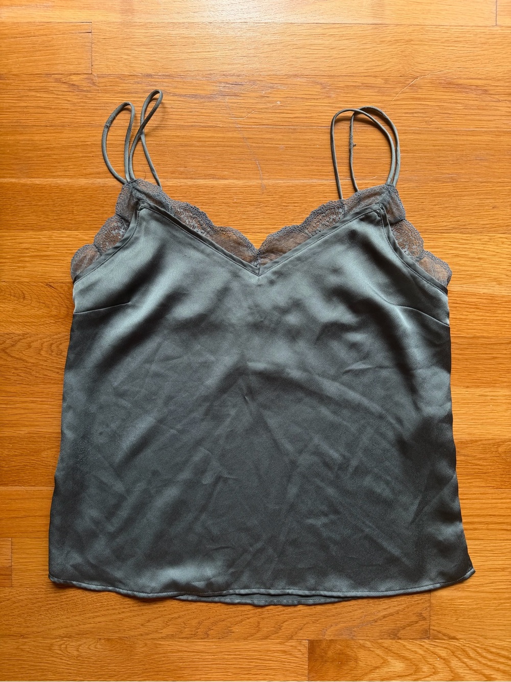 Abercrombie & Fitch Sage Satin Lace Trim Cami – Size Small